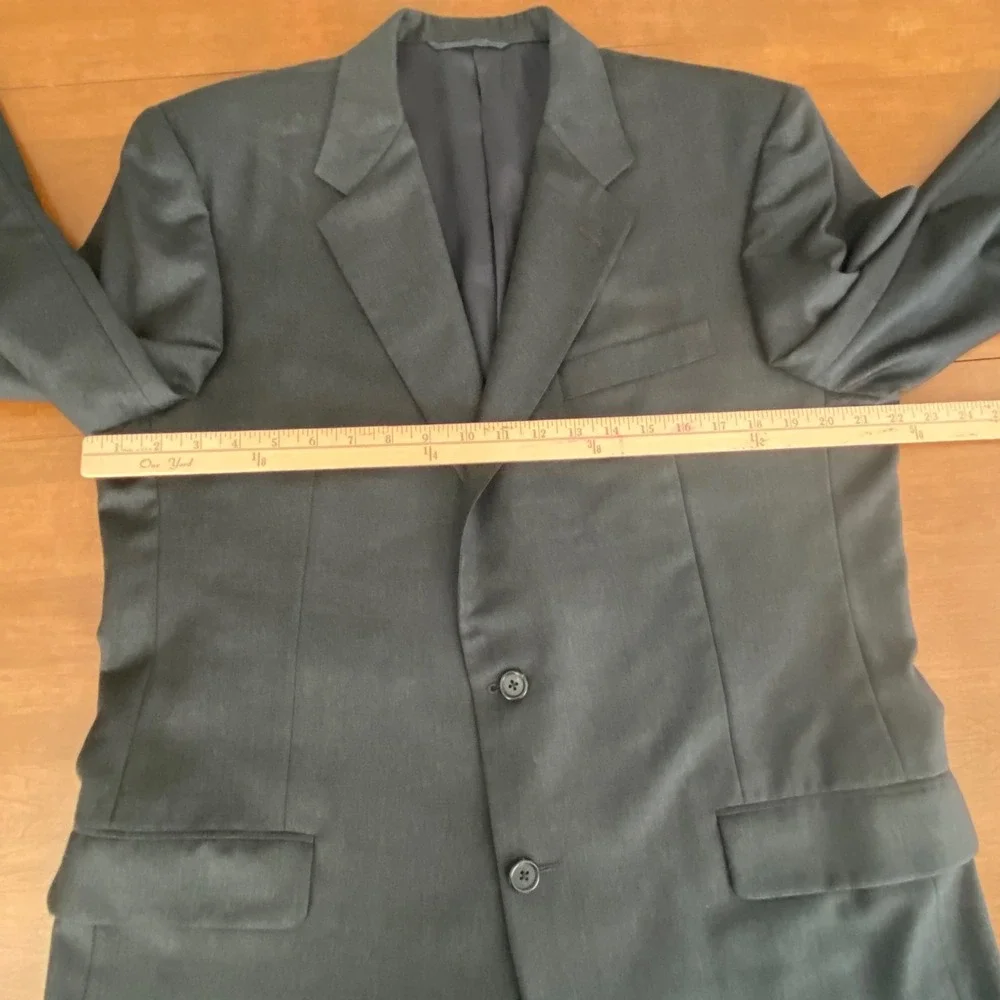 Hickey Freeman Loro Piana‎ Super 120s Wool Suit Mens 43L Black Boardroom  36x30